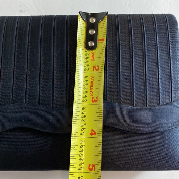 Sasha New York navy satin evening purse. - Picture 9 of 11